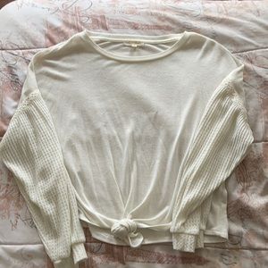 Cream Bishop Sleeve Sweater